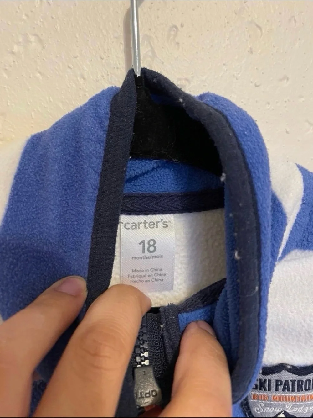 Carter’s 18M Blue & White Striped Ski Patrol Fleece Jacket